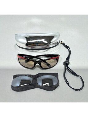 Harley Davidson Sunglasses Interchangeable Lenses Biker Y2K Sport Set Red/Black